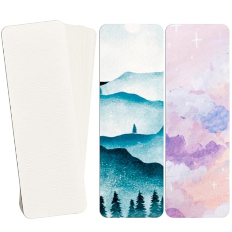 School Of Art X Craft - 50 PCS Watercolor Blank Bookmarks 1.9