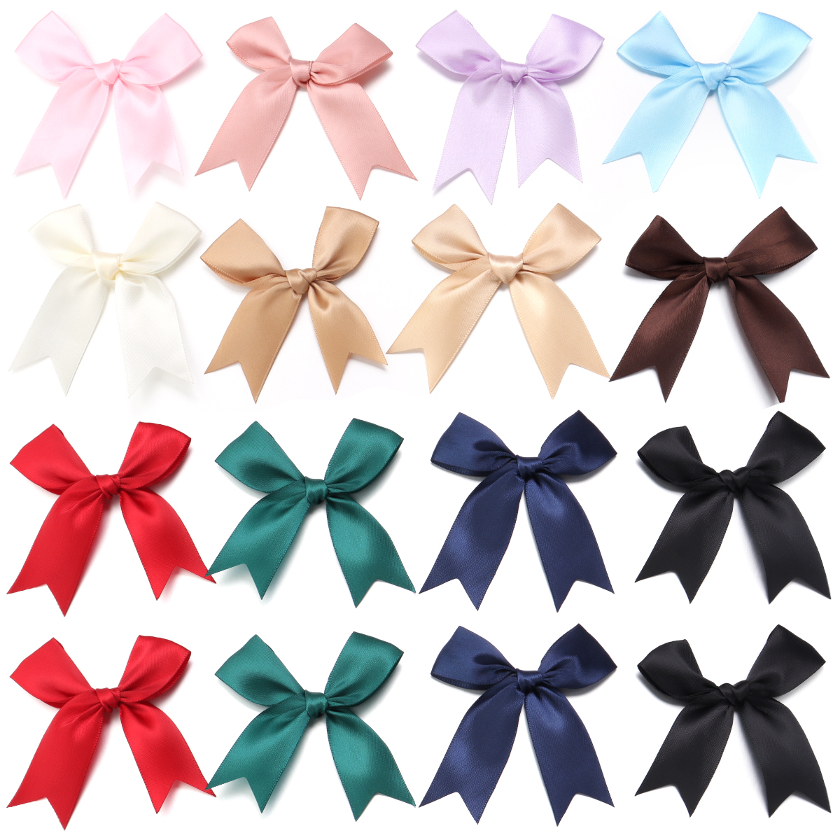 Art Craft Accessories - 20pcs/lot 8.5x8.5cm Colourful Satin Ribbon Bows