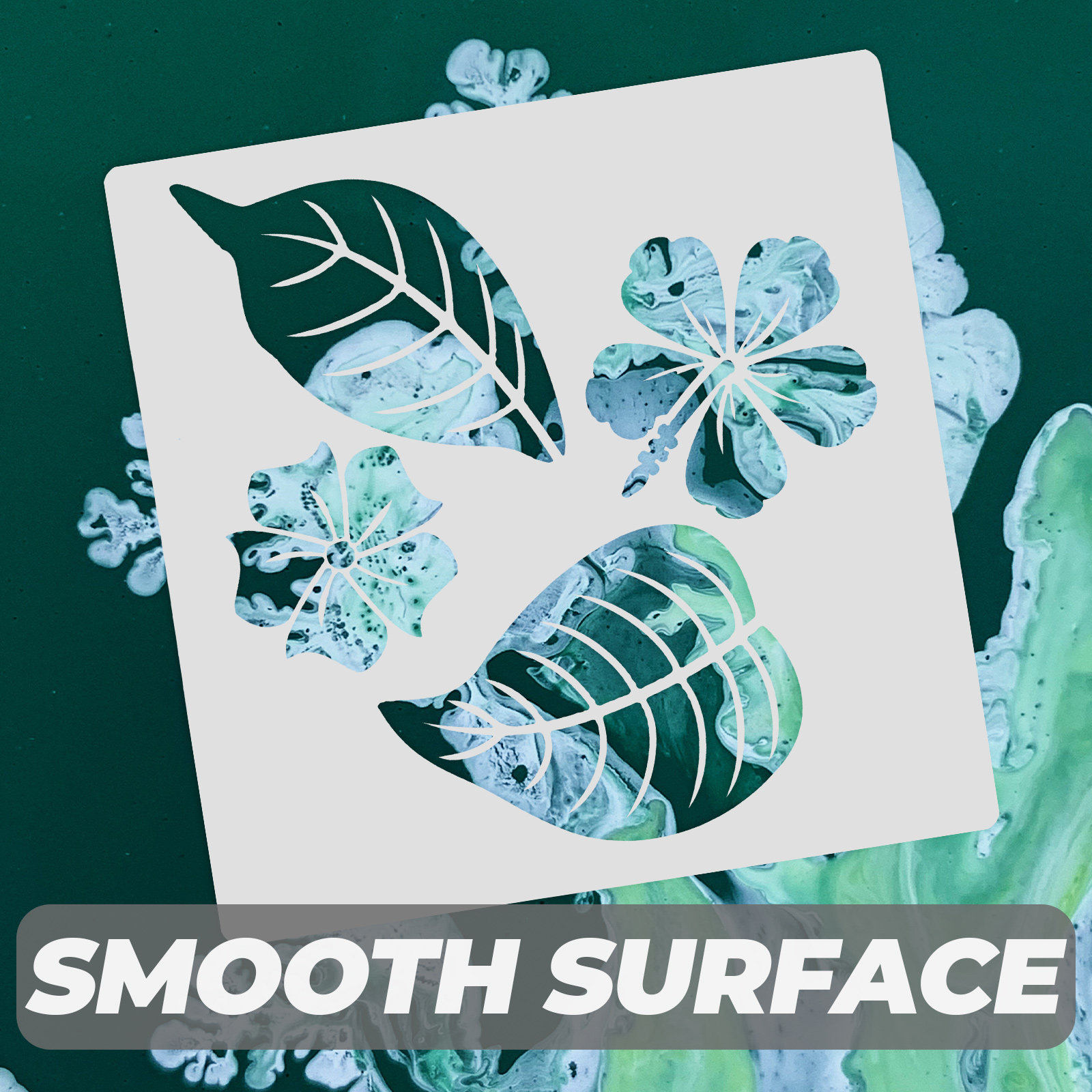 Art Craft Furniture - 9Pcs Tropical Leaf Stencils Reusable Pet