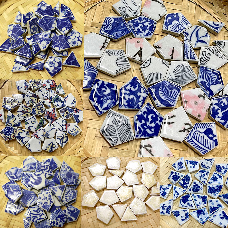Art Craft Hobbies - 100g Oval Ceramic Mosaic Tiles Multi