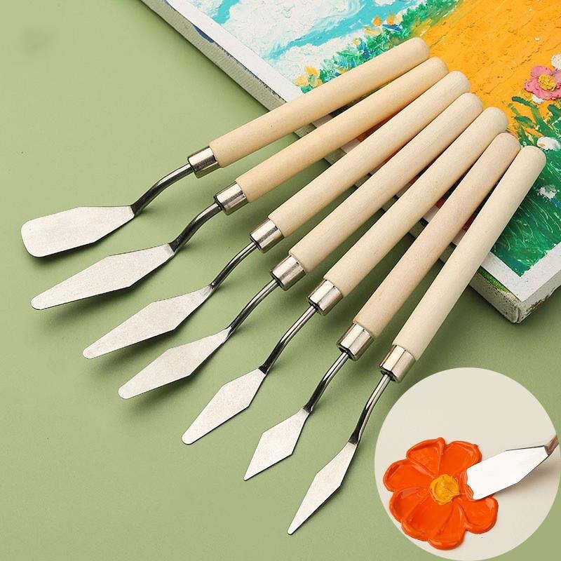 Painting Knife Palette - 7pcs Stainless Steel Oil Painting Knives