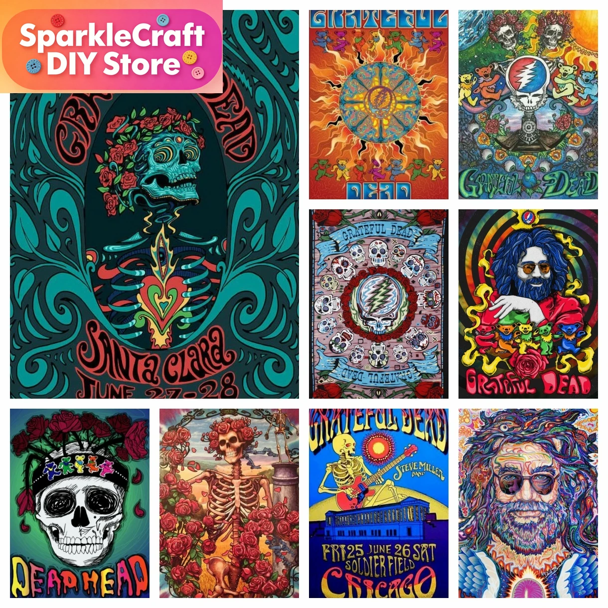 Art Craft Hobbies - 5D DIY Diamond Painting Grateful Dead