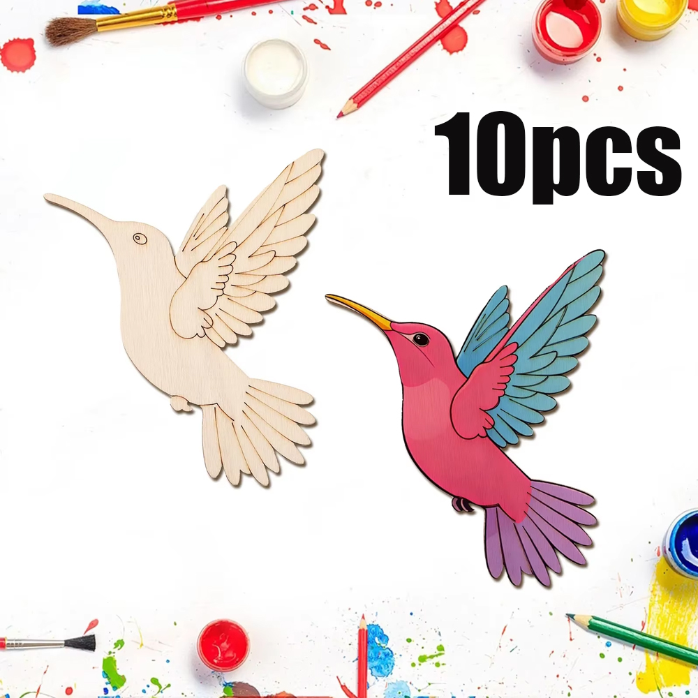 Art & Craft Teacher Vacancy - 10pcs Unfinished Wood Animal Bird Cutouts,Wooden