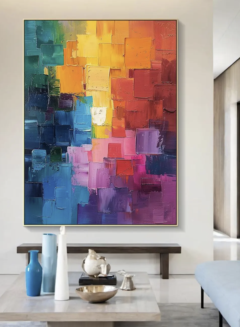 Painting Knife Palette - Color Block Abstract Canvas Print, Palette