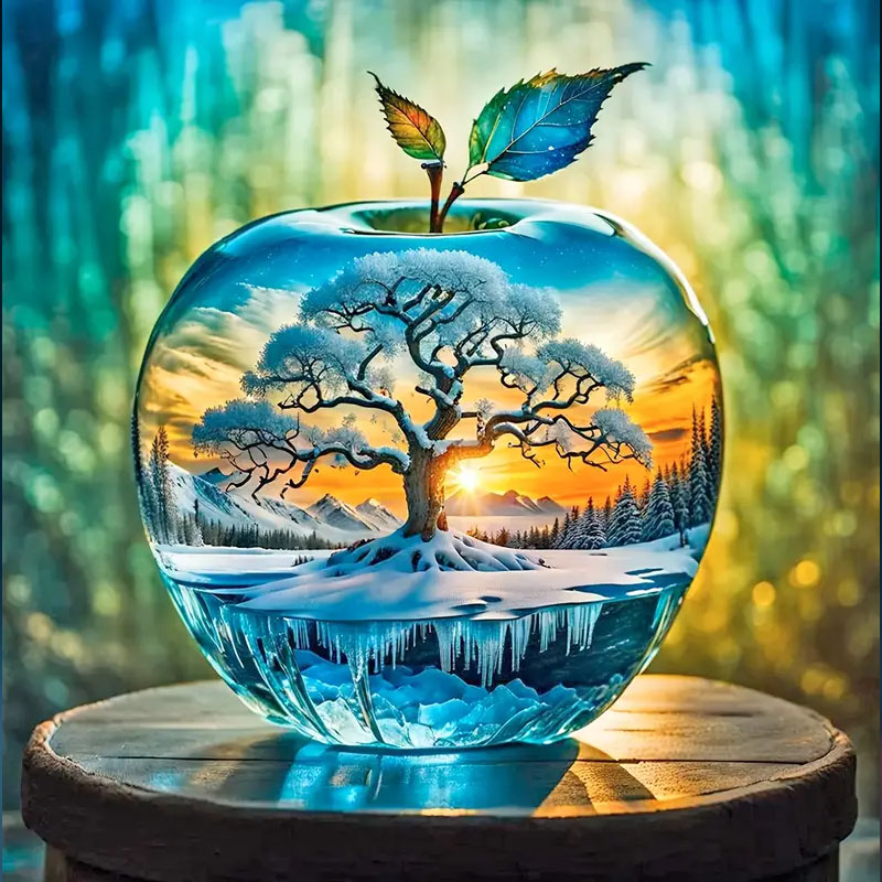 Art Craft For Adults - Apple Pattern Diamond Painting Set, DIY