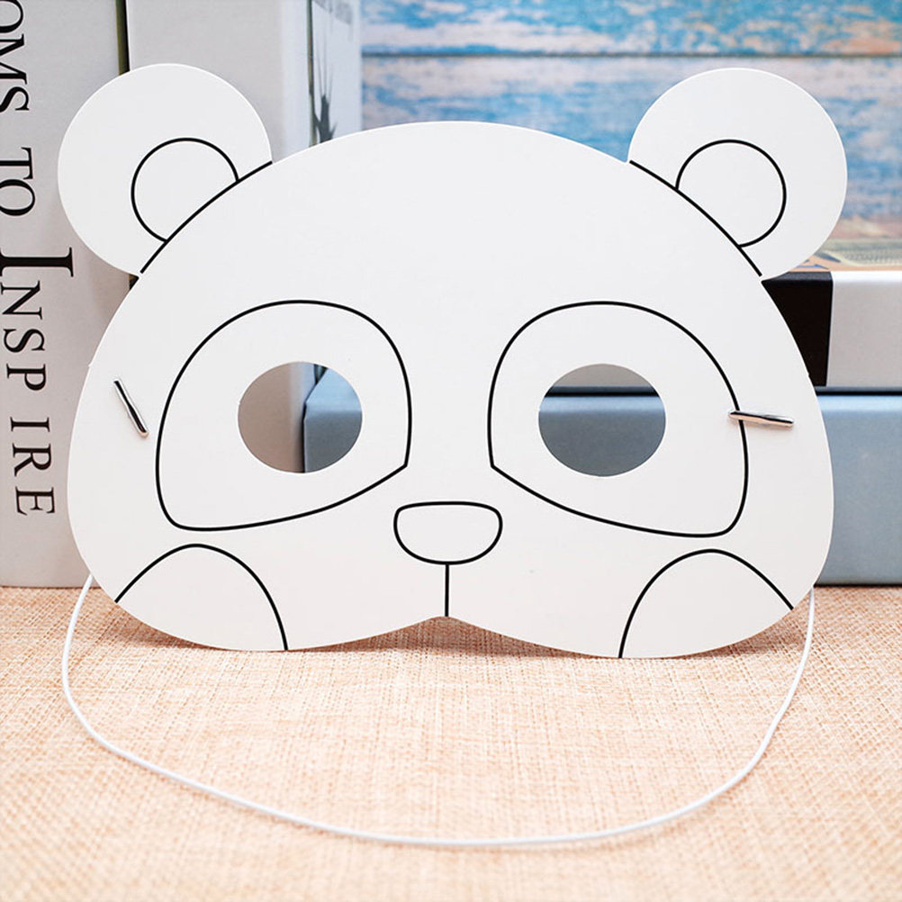Art And Craft Zoo Animals - 10pcs Graffiti Animal Masks Diy Craft