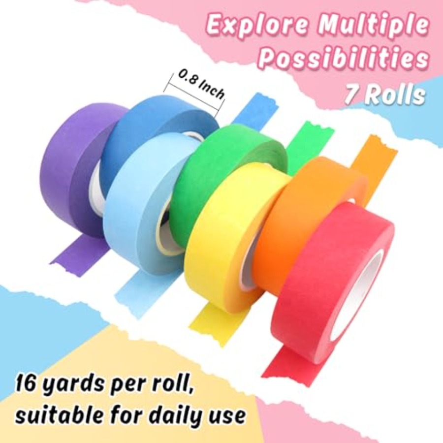 7 Rolls Colored Masking Tape 0 - đánh giá và giá School Of Art X Craft