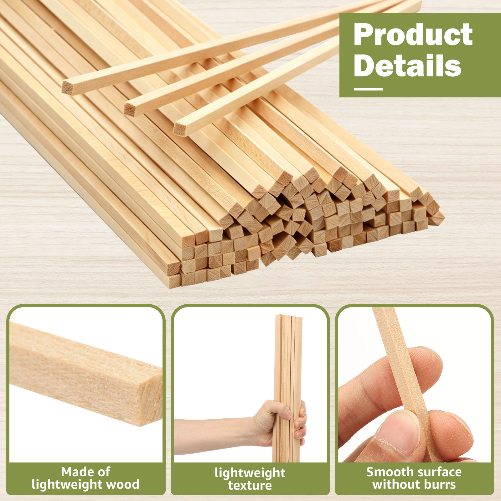 100Pcs Balsa Stick Balsa Wood  - đánh giá và giá Art Craft Building