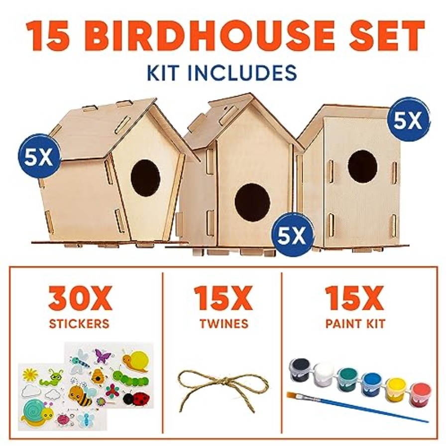 Kit - Unfinished Wood Bird Hou - đánh giá và giá Art & Craft Teacher Vacancy