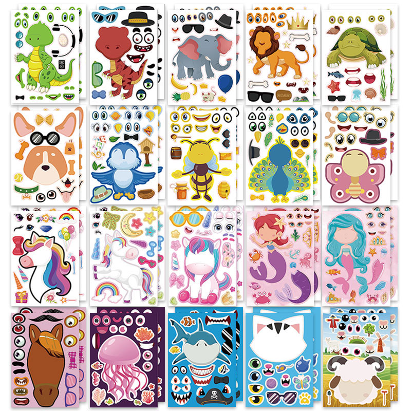 12/24 Sheets Make a Face Stick - đánh giá và giá Art And Craft Zoo Animals