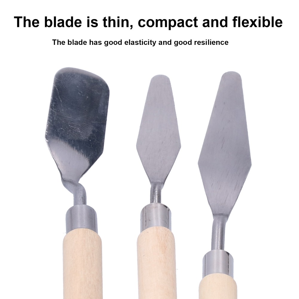 3PCS Wooden grip Painting Pale - đánh giá và giá Painting Knife Palette