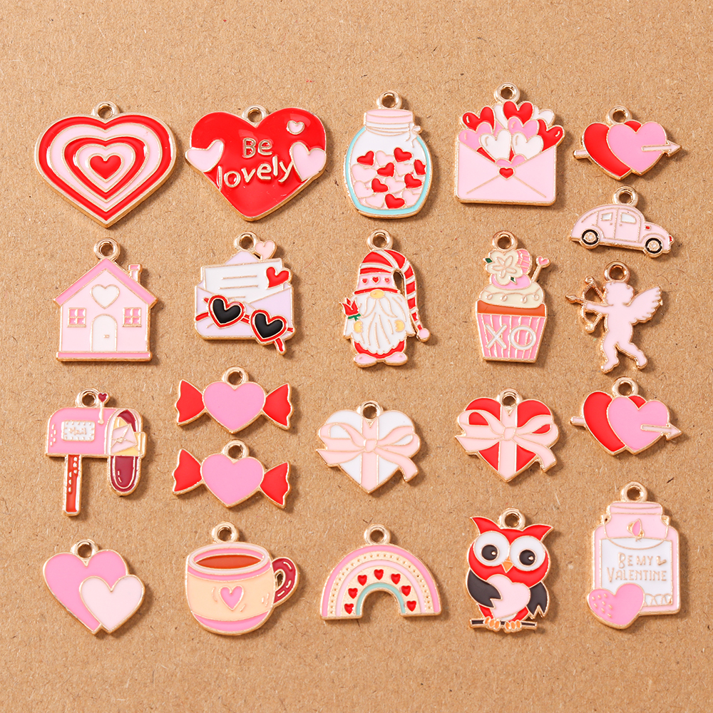 10pcs Cute Enamel Love Heart P - đánh giá và giá Art Craft Handmade