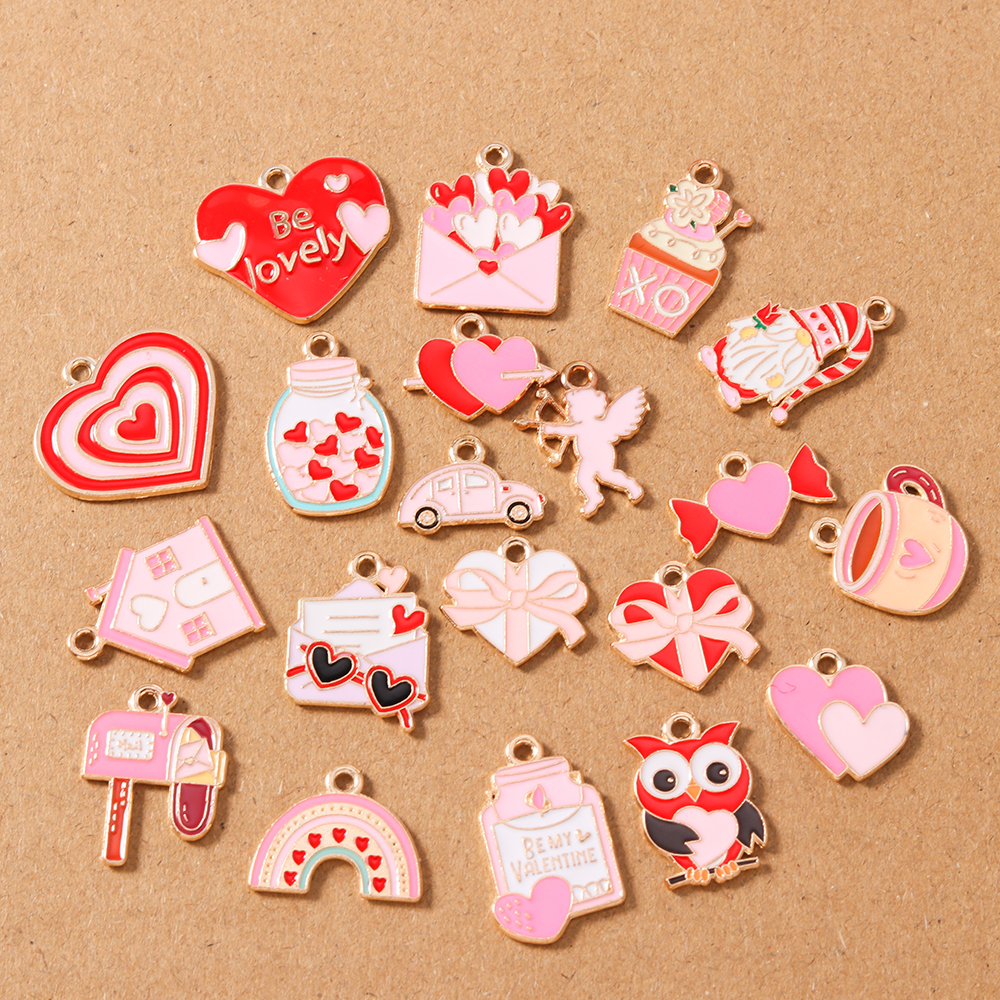 10pcs Cute Enamel Love Heart P - đánh giá và giá Art Craft Handmade