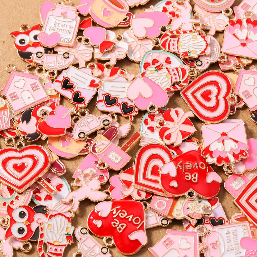 10pcs Cute Enamel Love Heart P - đánh giá và giá Art Craft Handmade