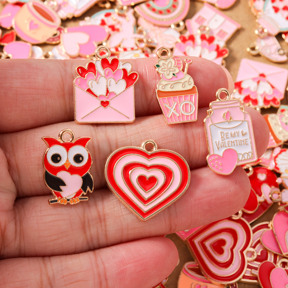 10pcs Cute Enamel Love Heart P - đánh giá và giá Art Craft Handmade