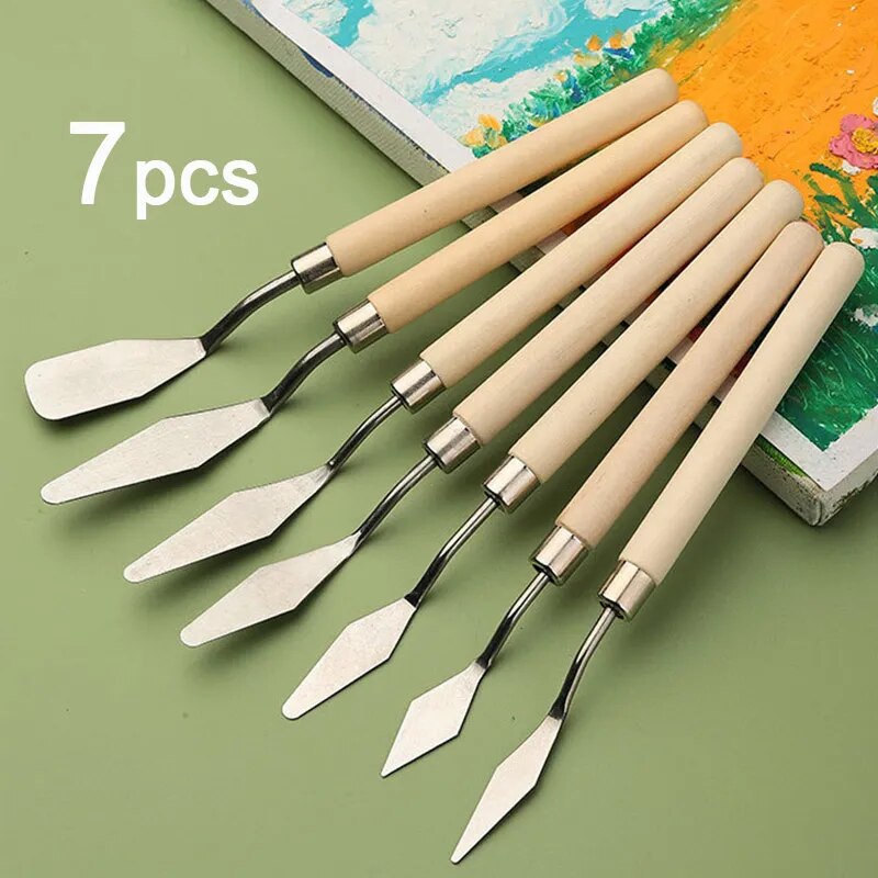 7pcs Stainless Steel Oil Paint - đánh giá và giá Painting Knife Palette
