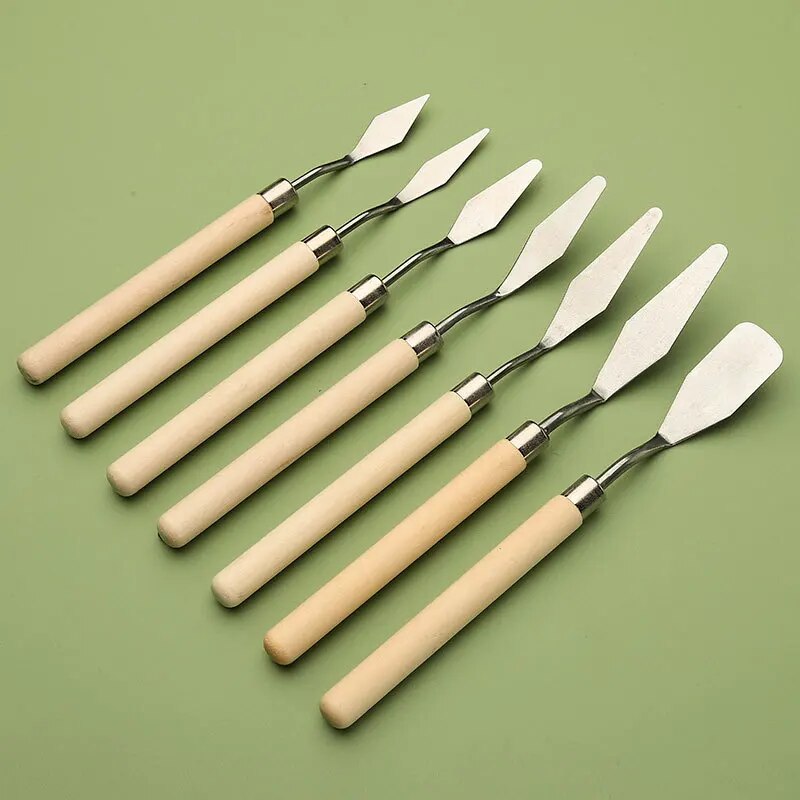 7pcs Stainless Steel Oil Paint - đánh giá và giá Painting Knife Palette