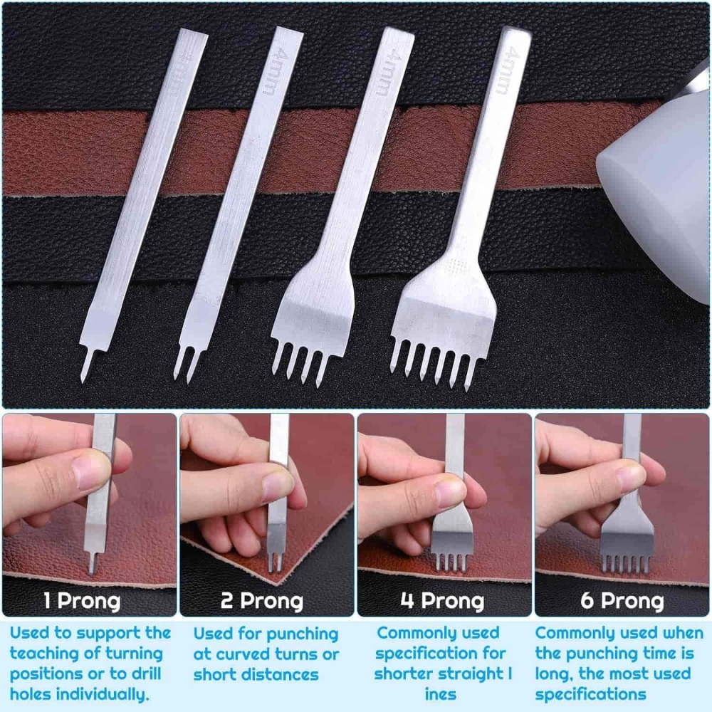 34 Pcs Leather Pouch Kit,Hole  - đánh giá và giá Punch Needle Kit
