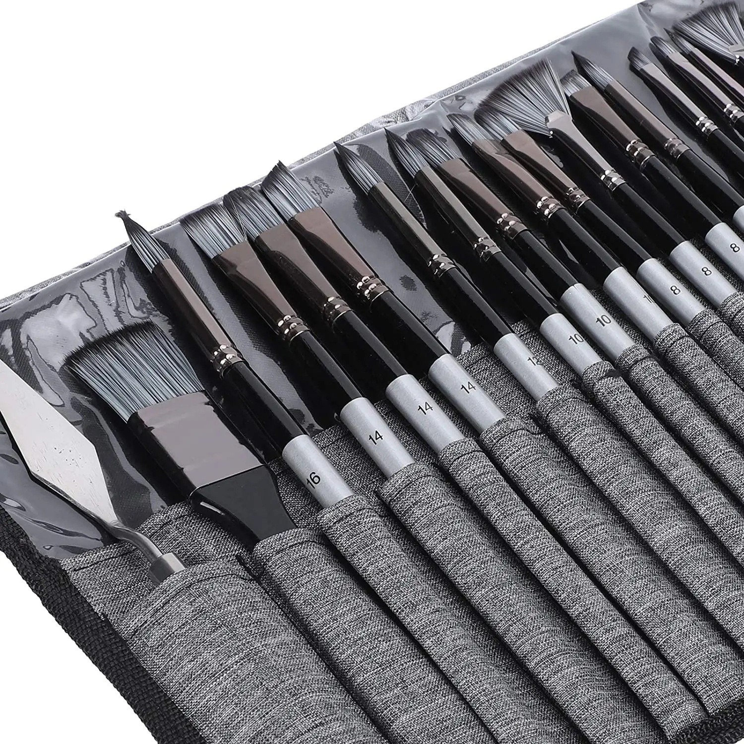 24 Pc Acrylic Paint Brush Set  - đánh giá và giá Painting Knife Palette