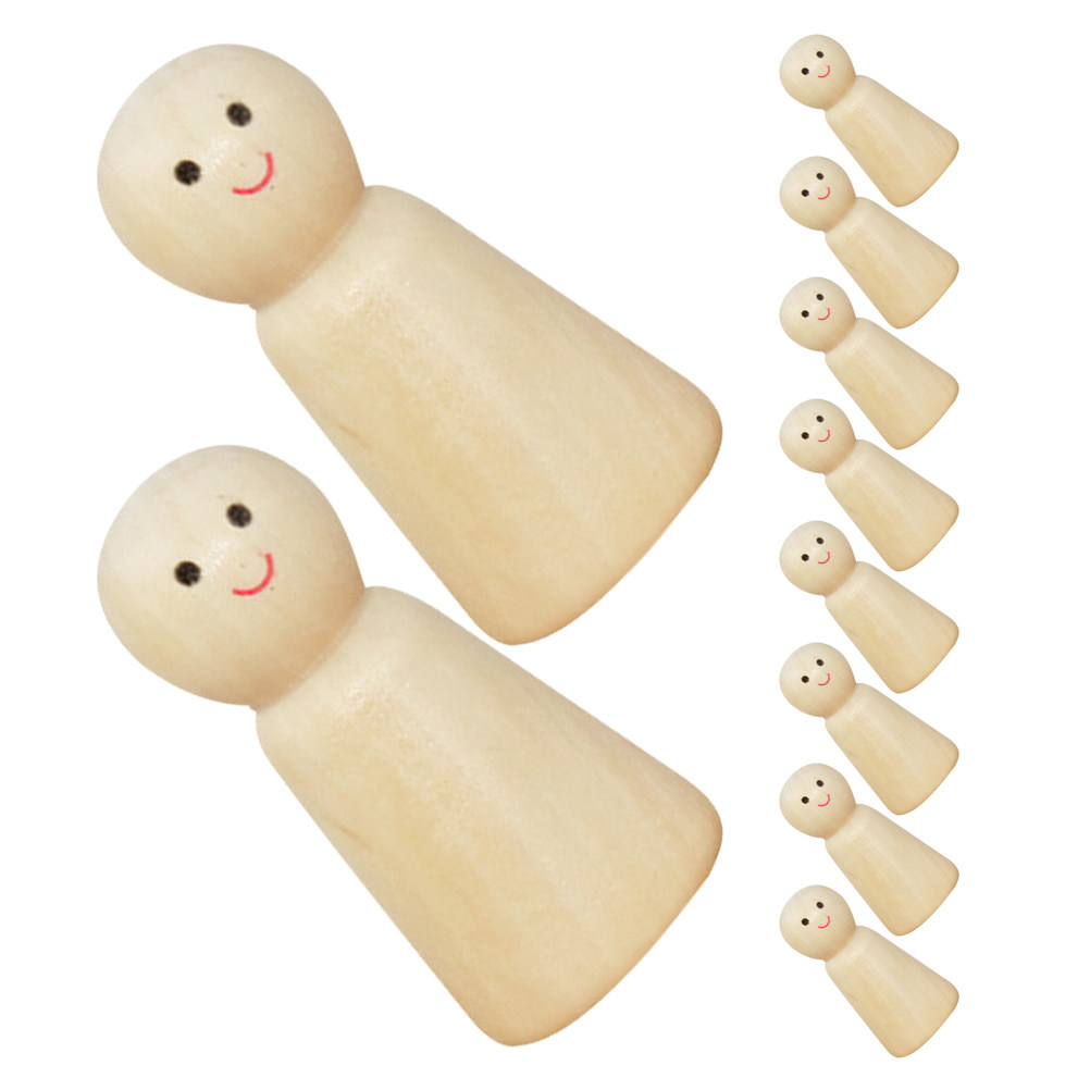 10pcs Diy Wooden Peg Unfinishe - đánh giá và giá Art Craft Class
