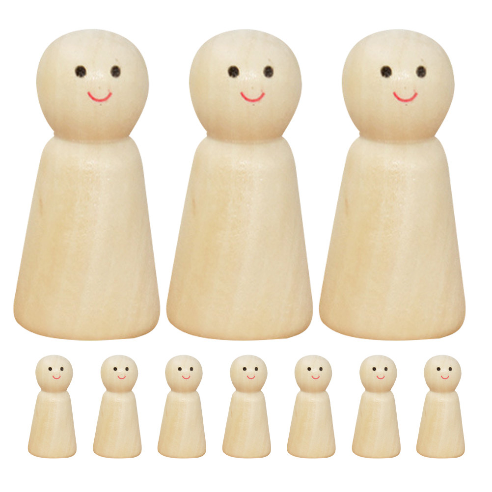 10pcs Diy Wooden Peg Unfinishe - đánh giá và giá Art Craft Class
