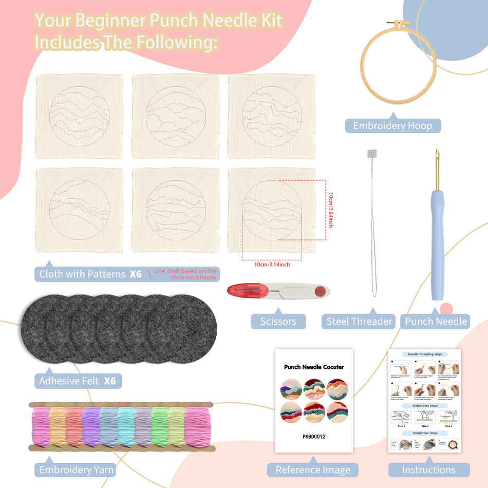 GATYZTORY Punch Needle Coaster - đánh giá và giá Punch Needle Kit