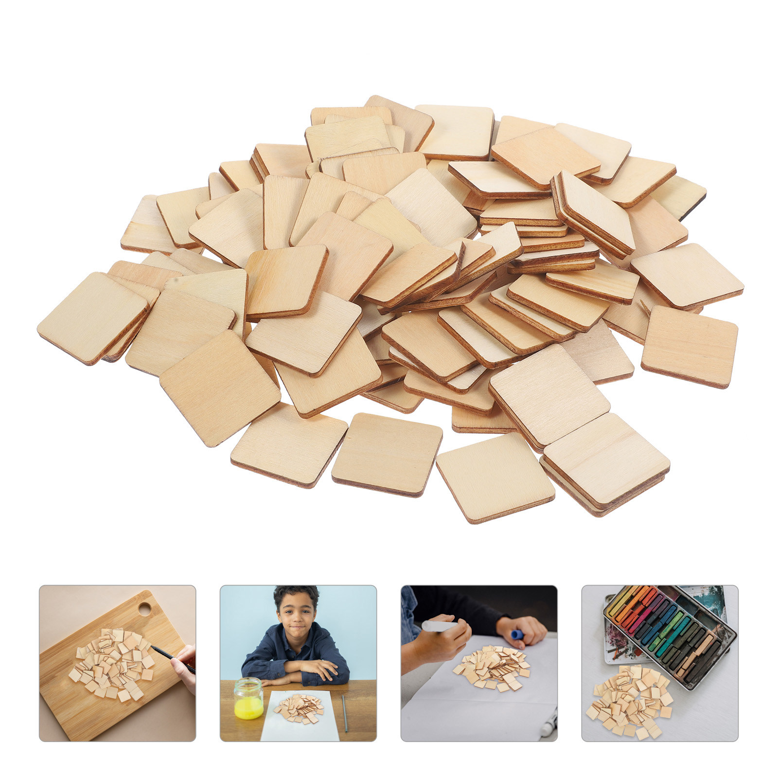 100Pcs Unfinished Wood Blocks  - đánh giá và giá Art Craft Class