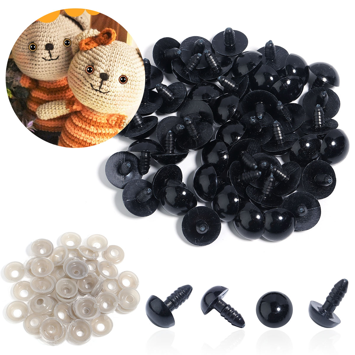 50set 8-20mm Plush Toys Black  - đánh giá và giá Art Craft Accessories