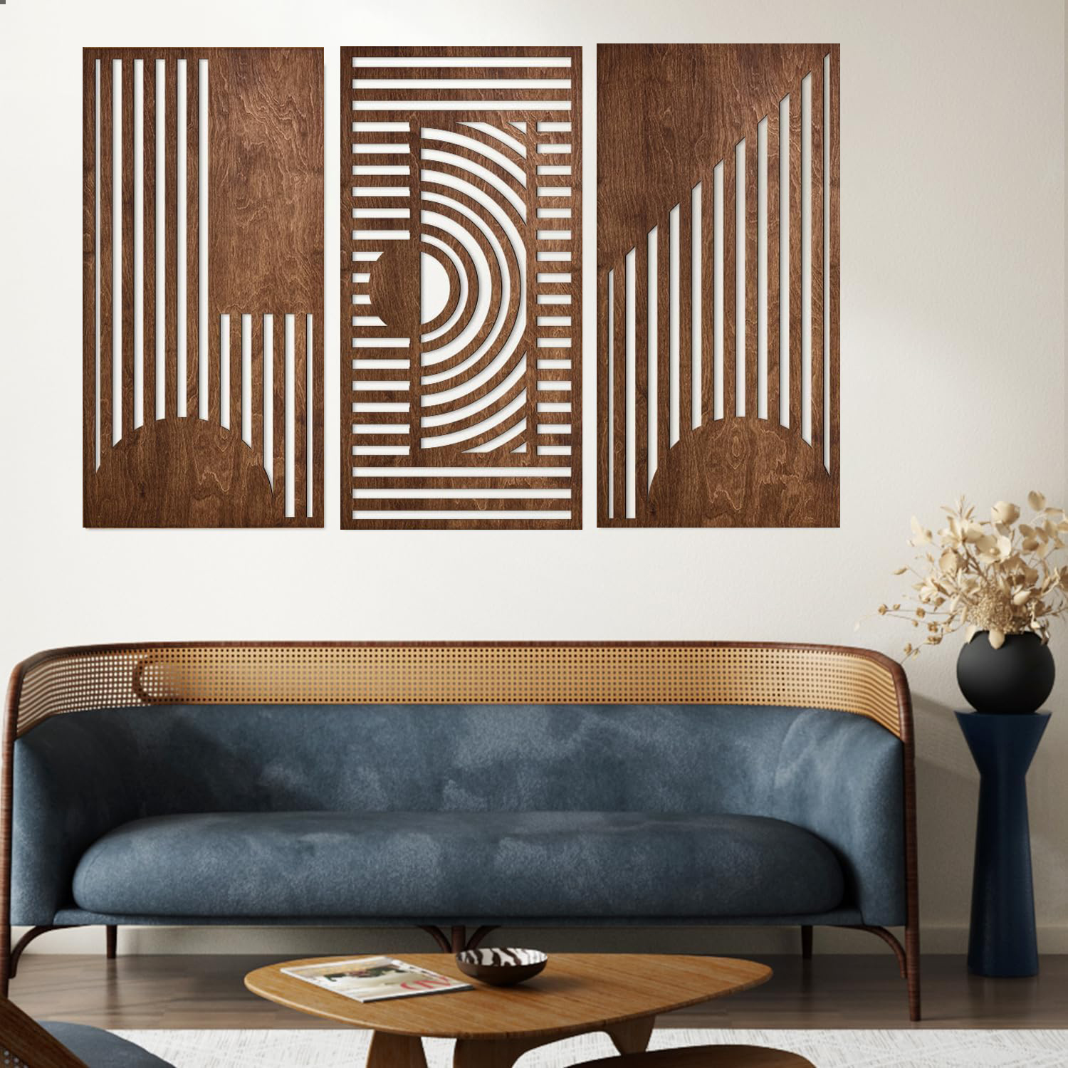 3 Pcs Geometric Wood Wall Art  - đánh giá và giá Art Craft Furniture