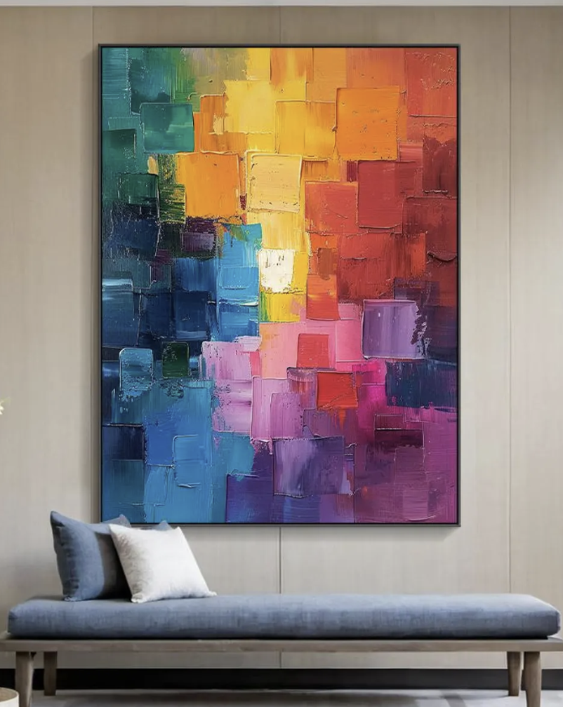 Color Block Abstract Canvas Pr - đánh giá và giá Painting Knife Palette