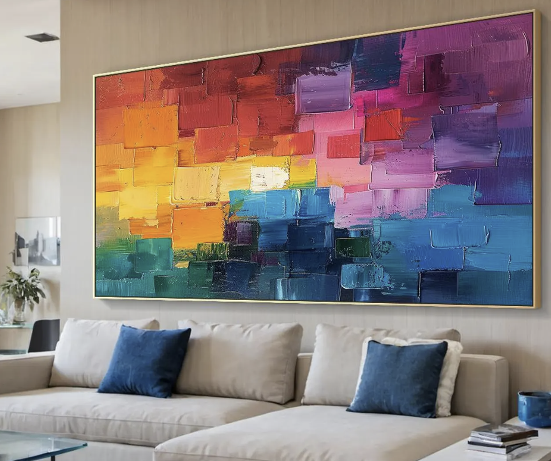 Color Block Abstract Canvas Pr - đánh giá và giá Painting Knife Palette