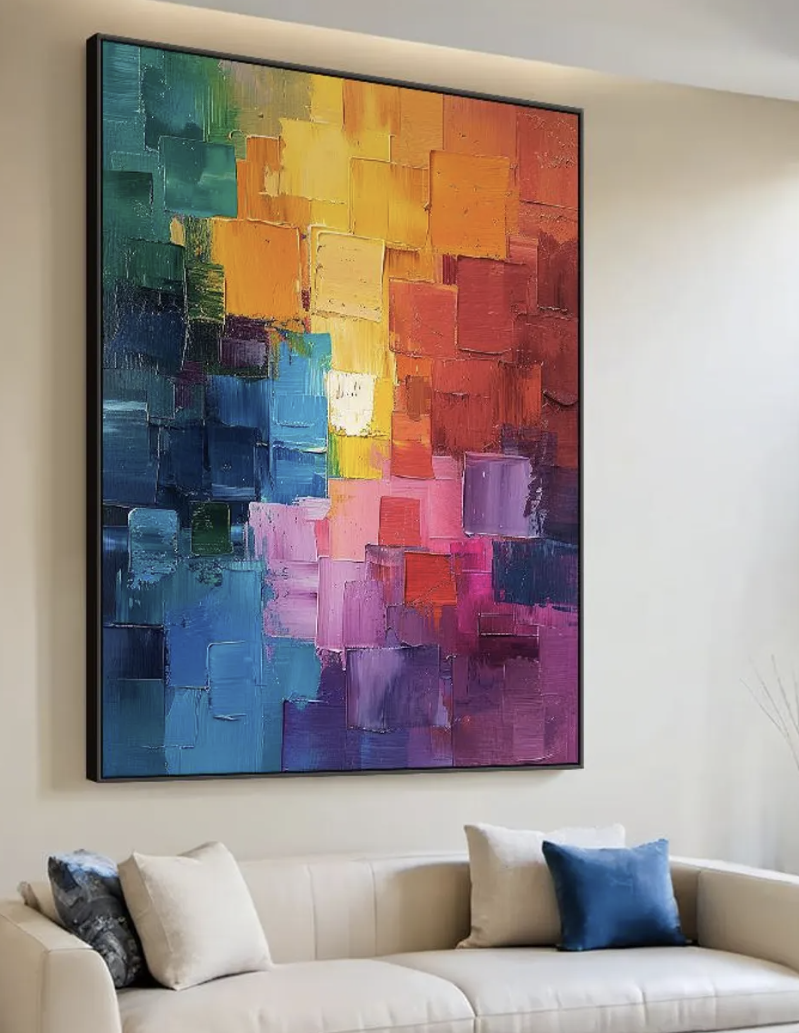 Color Block Abstract Canvas Pr - đánh giá và giá Painting Knife Palette