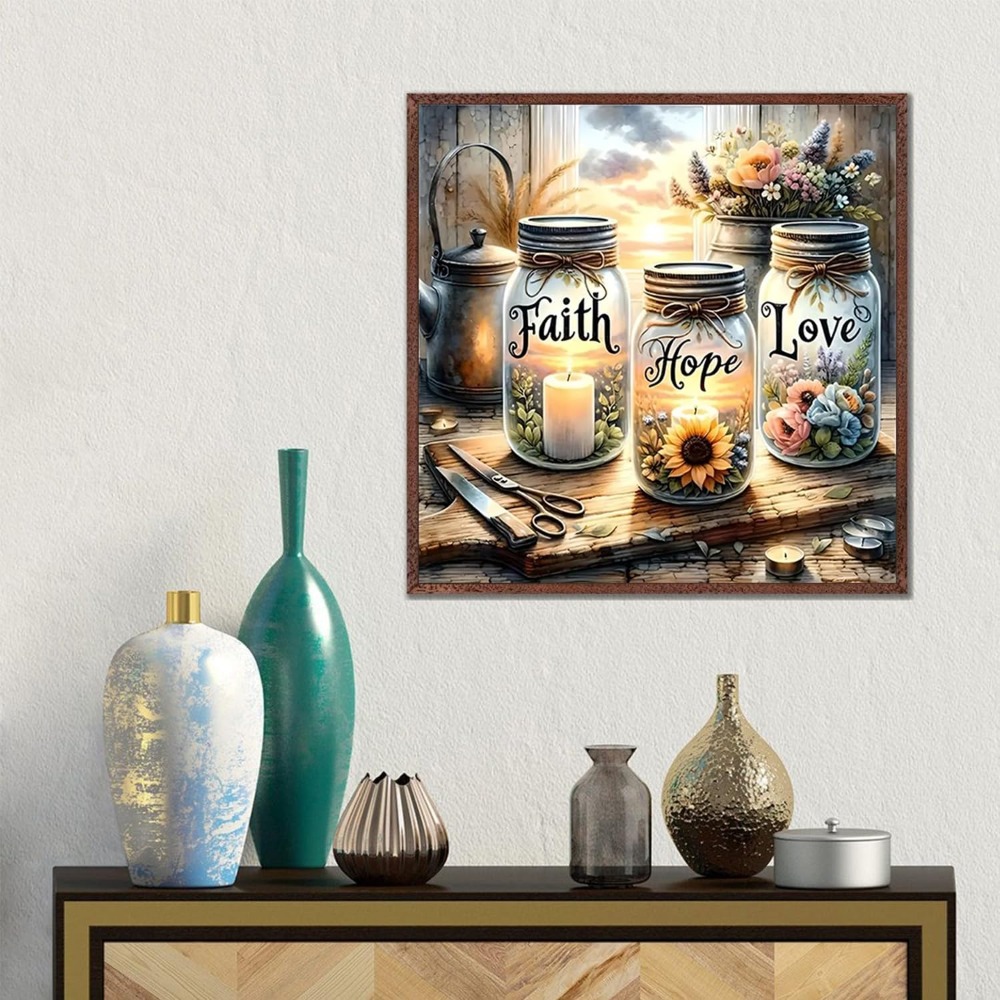 Faith Hope Love 5D Diamond Pai - đánh giá và giá Diamond Painting Kit