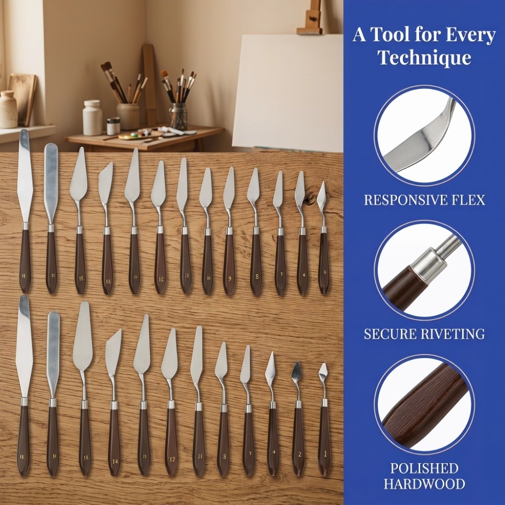 18PCS solid stainless steel St - đánh giá và giá Painting Knife Palette