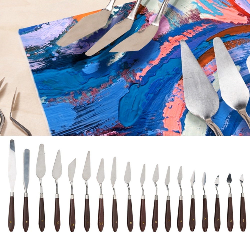 18PCS solid stainless steel St - đánh giá và giá Painting Knife Palette