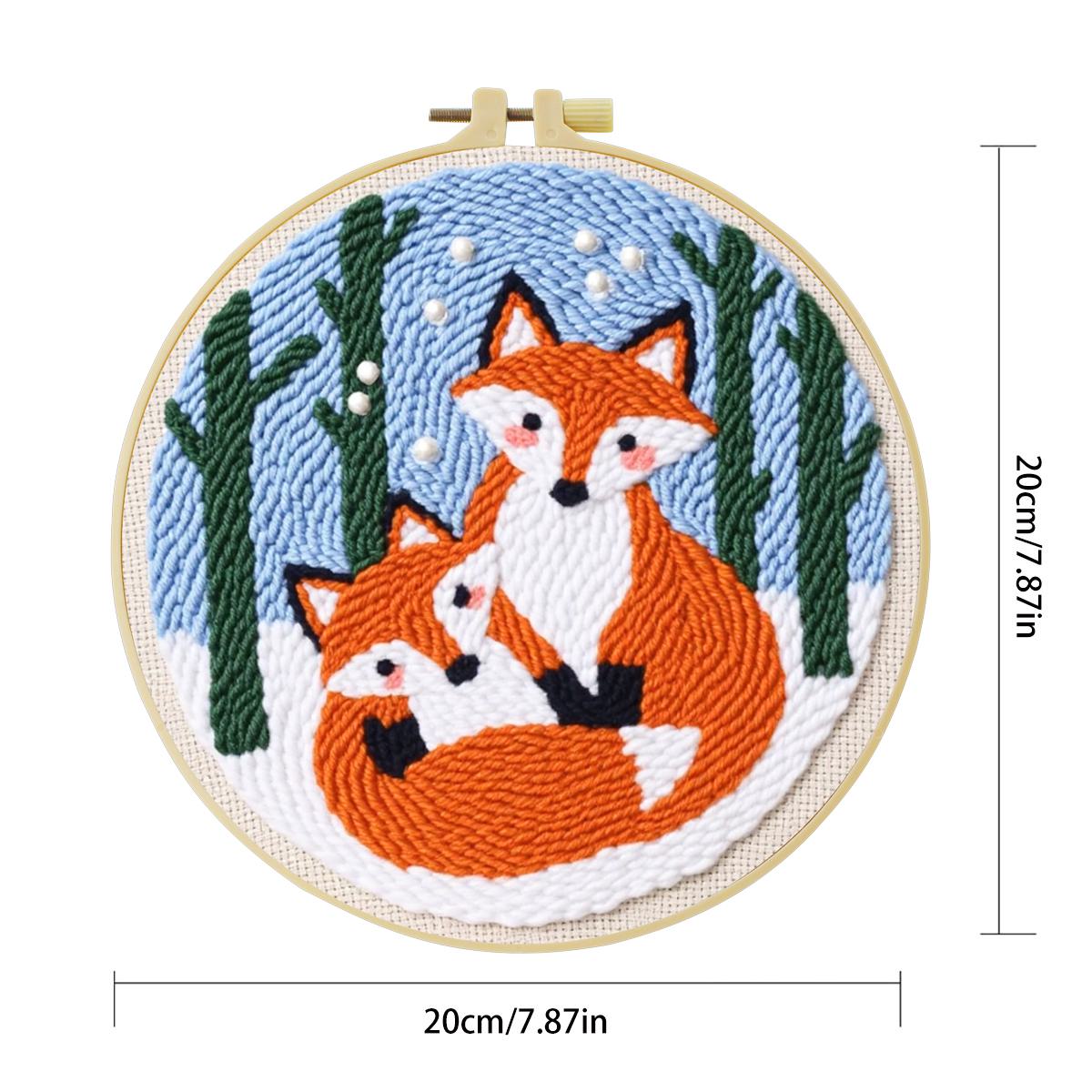 20X20CM/7.87inch Animal - Fox  - đánh giá và giá Punch Needle Kit