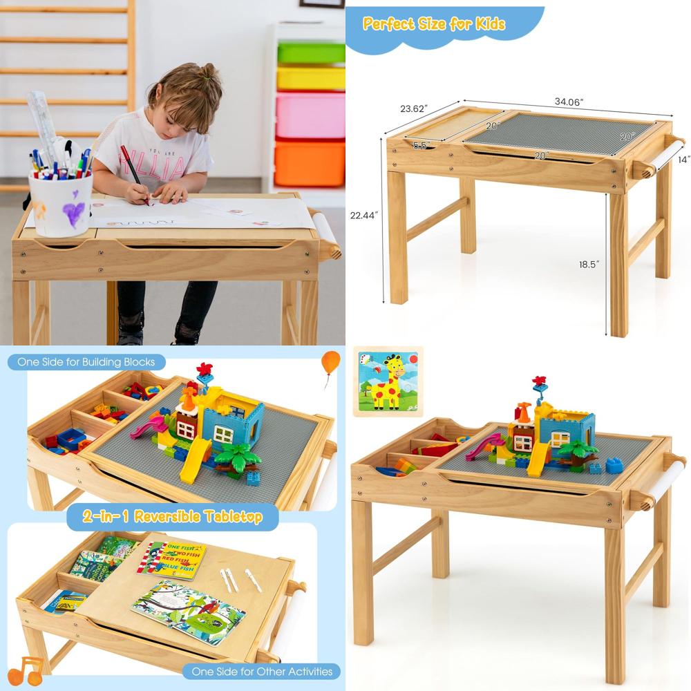 3-in-1 Wooden Building Block D - đánh giá và giá Art Craft Building